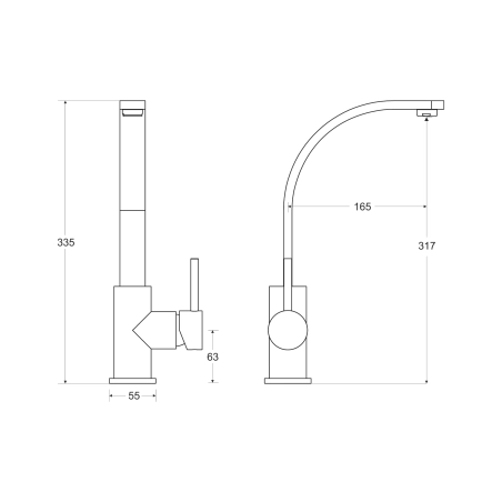 Bateria umywalkowa wysoka Besco Decco gun metal bu-di-gr