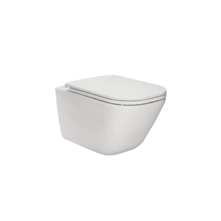 Miska wisząca WC Roca Gap Square rimless z deską duraplastową, wolnoopadającą slim