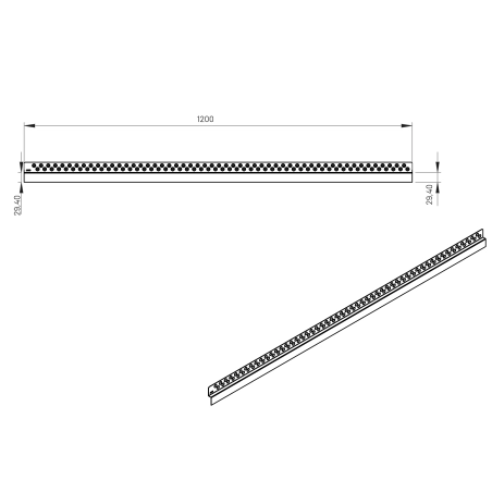 Listwa prysznicowa czołowa przyścienna JANO 120 cm złota szczotkowana