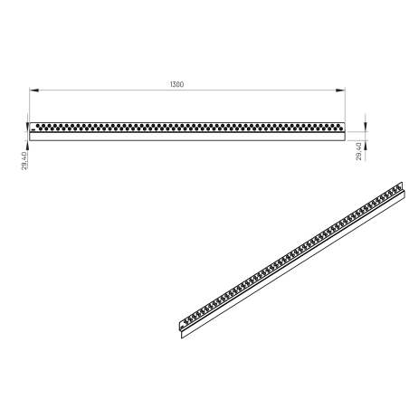 Listwa prysznicowa czołowa przyścienna JANO 130 cm czarna