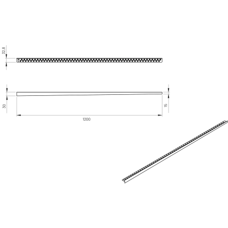 Listwa prysznicowa spadkowa przyszybowa JANO 120 cm prawa biała