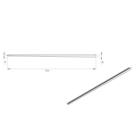 Listwa prysznicowa spadkowa przyszybowa JANO 140 cm lewa biała