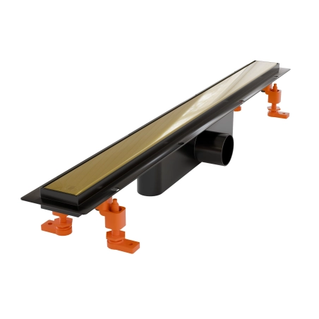 Odpływ liniowy JANO czarno złoty Monolith Duo 700 mm metalowy