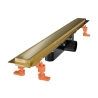 Odpływ liniowy GERMAN LINE złoty szczotkowany Real Plus Duo 600 mm