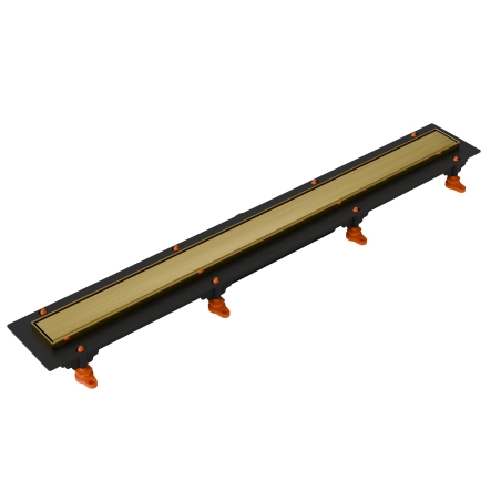 Odpływ liniowy JANO złoty szczotkowany Drain Pro Line Duo 850 mm
