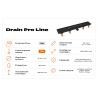 Odpływ liniowy JANO srebrny Drain Pro Line Trent 650 mm