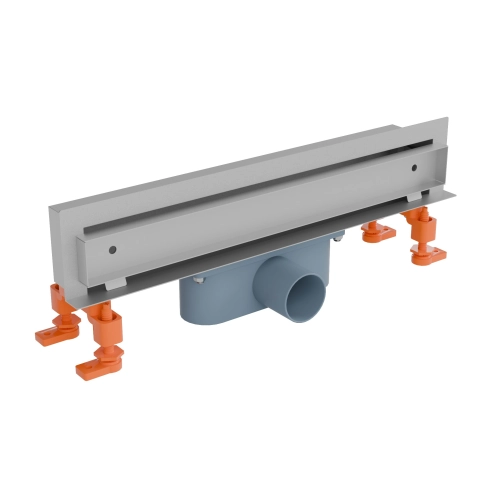 Odpływ liniowy w ścianę pod płytkę JANO srebrny 400 mm metalowy