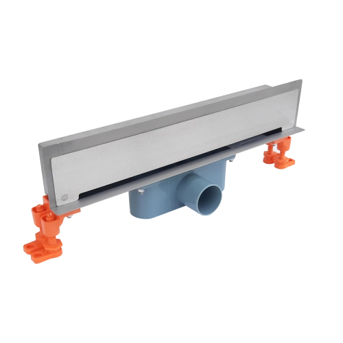 Odpływ liniowy w ścianę JANO srebrny 400 mm metalowy