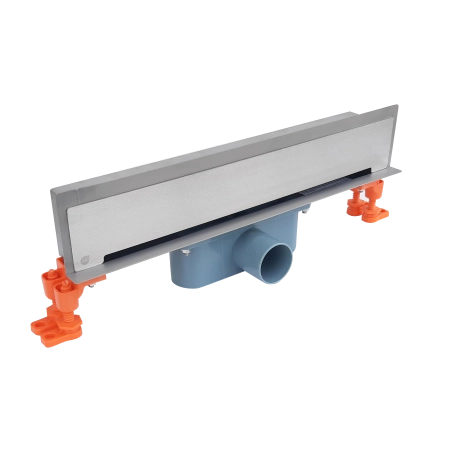 Odpływ liniowy w ścianę JANO srebrny 400 mm metalowy