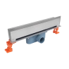 Odpływ liniowy w ścianę JANO srebrny 400 mm metalowy