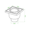 Kratka kanalizacyjna JANO 100 x 100 srebrna odpływ ø50 pionowy ruszt metalowy