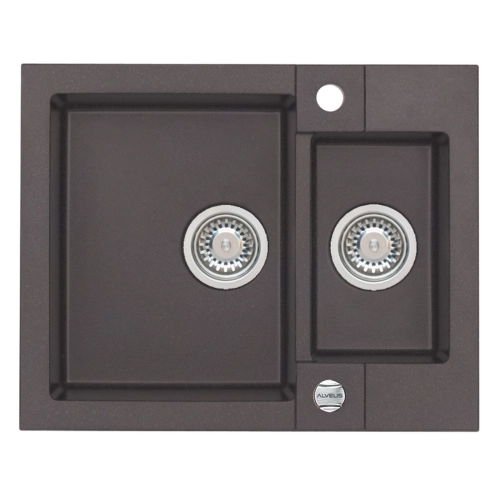 Zlewozmywak granital 1,5 komorowy ALVEUS kol.03 chocolate z syfonem ROCK 80