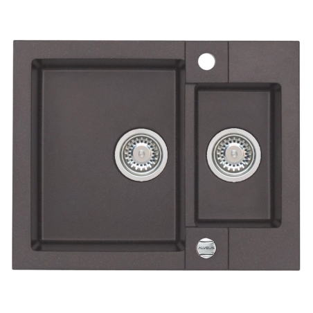 Zlewozmywak granital 1,5 komorowy ALVEUS kol.03 chocolate z syfonem ROCK 80