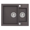 Zlewozmywak granital 1,5 komorowy ALVEUS kol.03 chocolate z syfonem ROCK 80