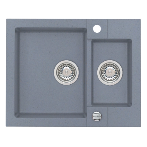 Zlewozmywak granital 1,5 komorowy ALVEUS kol.04 steel z syfonem ROCK 80
