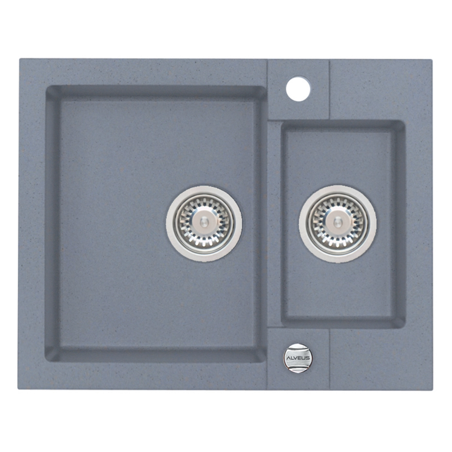 Zlewozmywak granital 1,5 komorowy ALVEUS kol.04 steel z syfonem ROCK 80