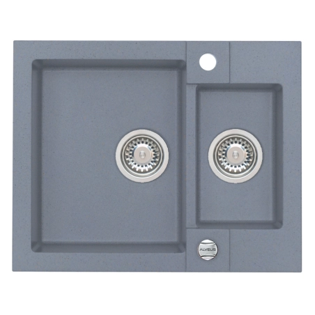 Zlewozmywak granital 1,5 komorowy ALVEUS kol.04 steel z syfonem ROCK 80