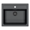 Zlewozmywak granital 1 komorowy ALVEUS black kol.91 ATROX 30 z syfonem manualnym 3 1/2" SYFON BLACK