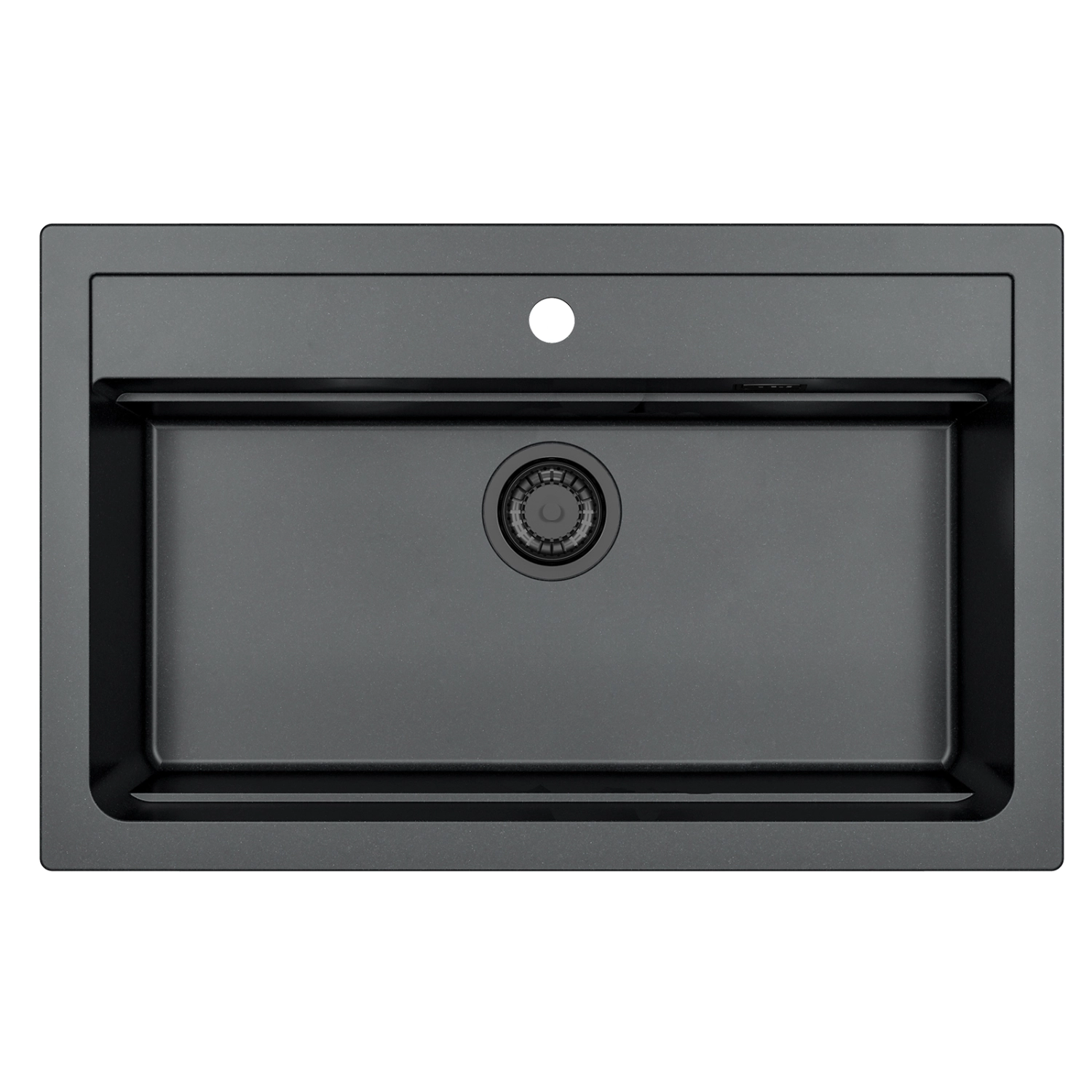 Zlewozmywak granital 1 komorowy ALVEUS czarny kol.91 ATROX 40 z syfonem POP-UP 3 1/2" SYFON BLACK