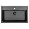 Zlewozmywak granital 1 komorowy ALVEUS czarny kol.91 ATROX 40 z syfonem POP-UP 3 1/2" SYFON BLACK