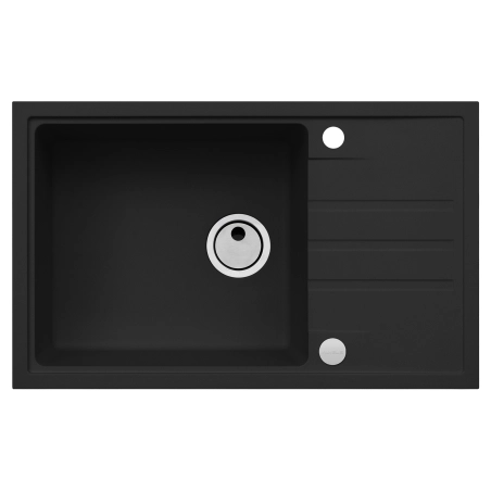 Zlewozmywak granital 1 komorowy z ociekaczem ALVEUS deep black z syfonem manualnym Intermezzo 130