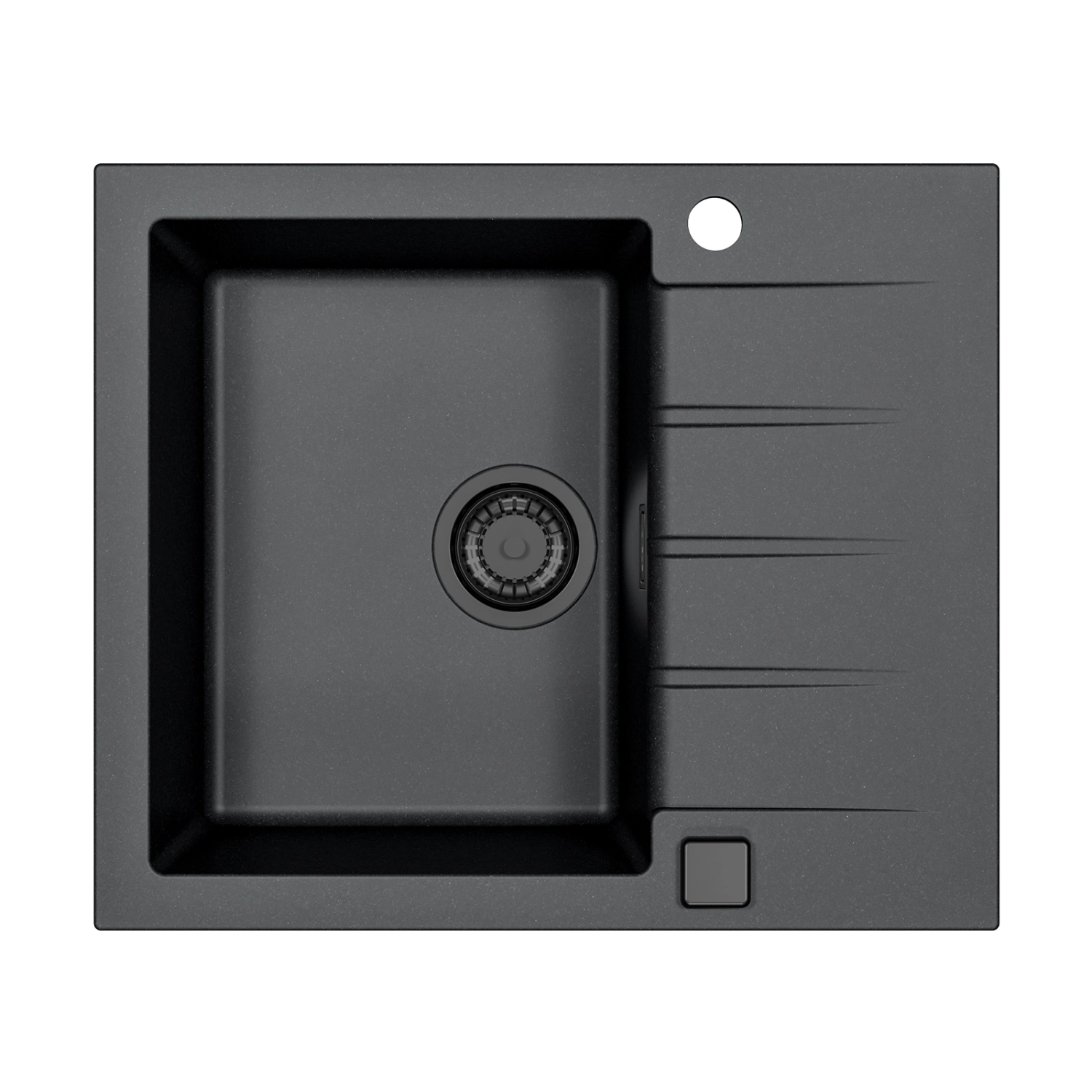 Zlewozmywak granital 1 komorowy ALVEUS czarny kol.91 CADIT 10 z syfonem POP-UP 3 1/2" SYFON BLACK