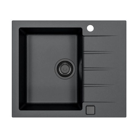 Zlewozmywak granital 1 komorowy ALVEUS czarny kol.91 CADIT 10 z syfonem POP-UP 3 1/2" SYFON BLACK