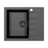 Zlewozmywak granital 1 komorowy ALVEUS czarny kol.91 CADIT 10 z syfonem POP-UP 3 1/2" SYFON BLACK