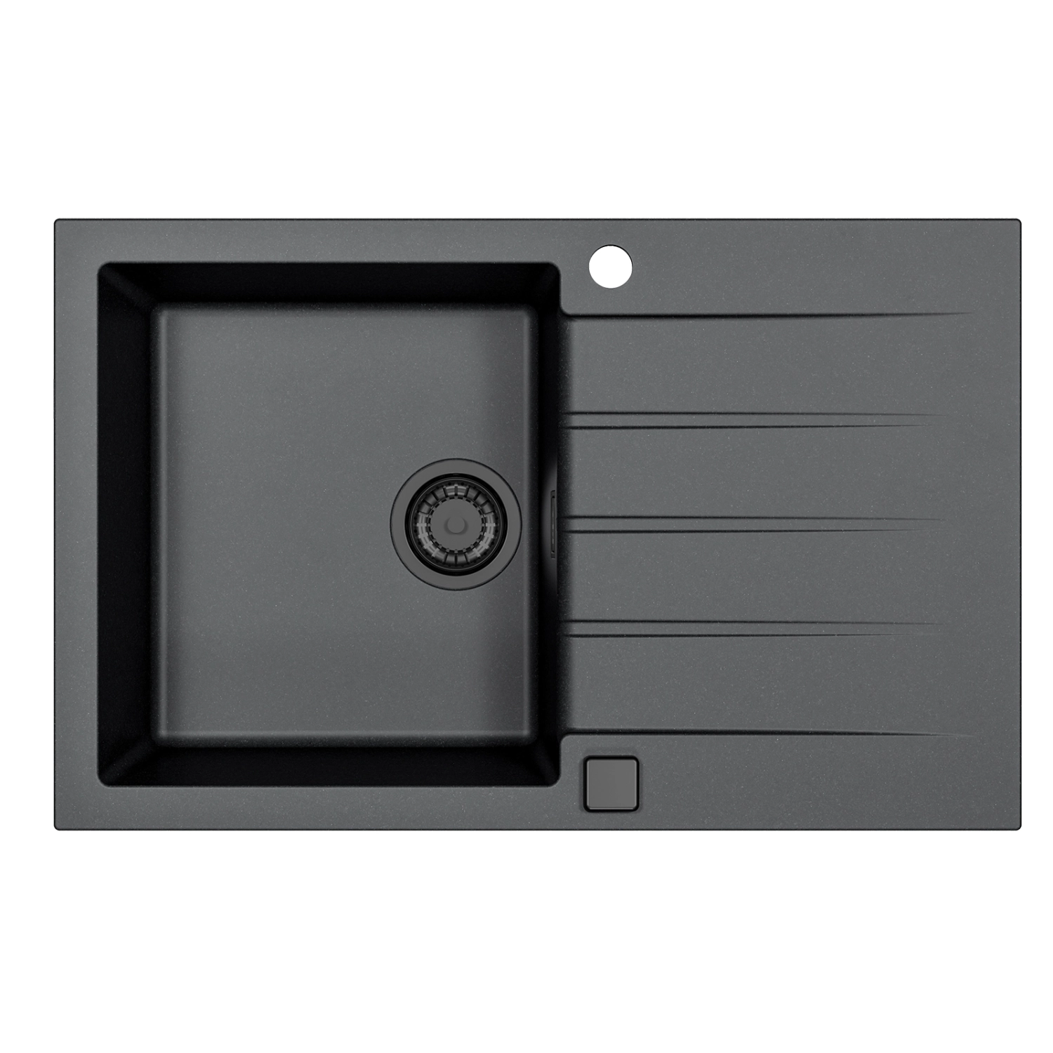 Zlewozmywak granital 1 komorowy ALVEUS czarny kol.91 CADIT 20 z syfonem POP-UP 3 1/2" SYFON BLACK