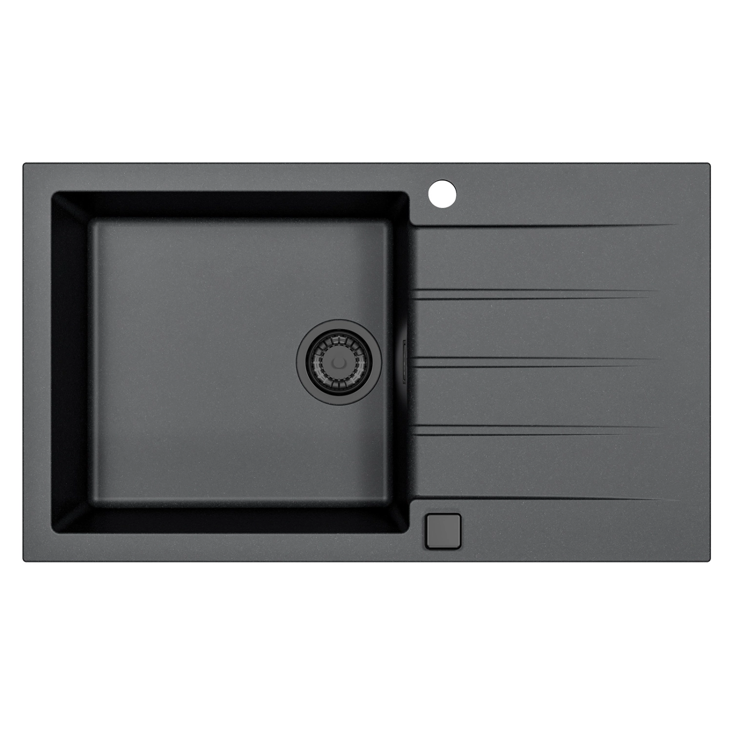 Zlewozmywak granital 1 komorowy ALVEUS czarny kol.91 CADIT 40 z syfonem POP-UP 3 1/2" SYFON BLACK