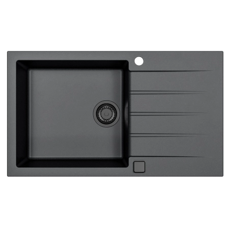 Zlewozmywak granital 1 komorowy ALVEUS czarny kol.91 CADIT 40 z syfonem POP-UP 3 1/2" SYFON BLACK