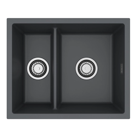 Zlewozmywak granital 1,5 komorowy ALVEUS G90 Deep Black z syfonem sat. OMNI 50