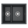 Zlewozmywak granital 1,5 komorowy ALVEUS G90 Deep Black z syfonem sat. OMNI 50