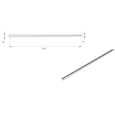 Listwa prysznicowa spadkowa przyszybowa JANO 130 cm prawa srebrna